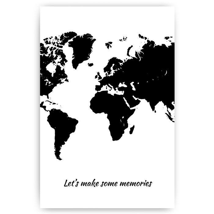 Welp Poster wereldkaart - let's make some memories - Sfeer aan de Muur PV-42