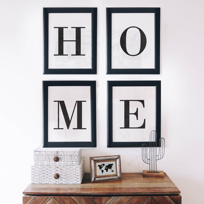 poster set home letters marmer