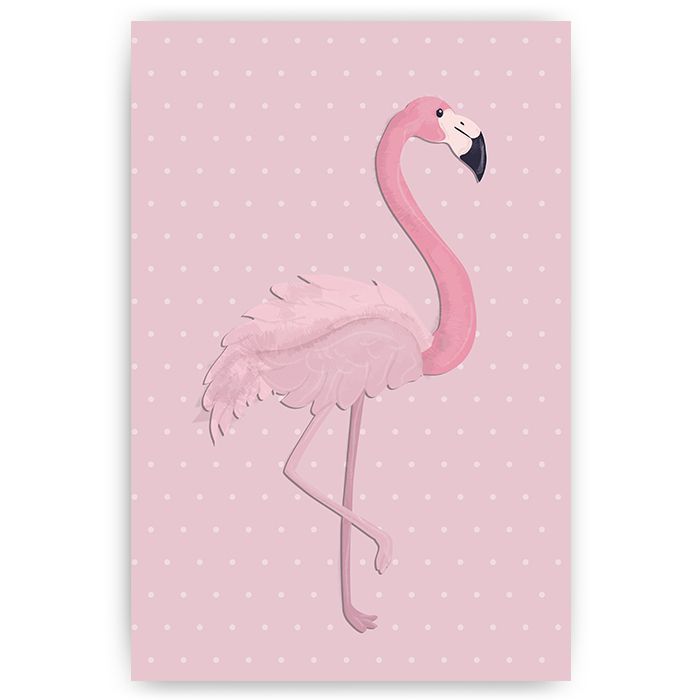 Derde Immigratie Pittig Roze flamingo illustratie - Sfeer aan de Muur