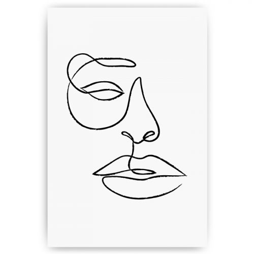poster abstracte minimalistische kunst gezicht