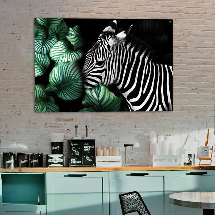 café schilderij zebra