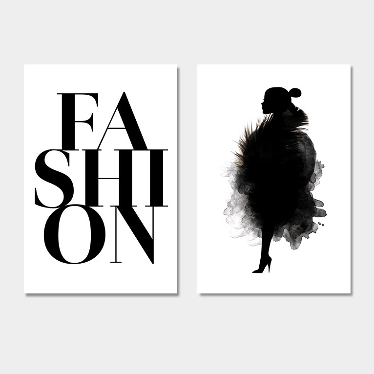 Set fashion letters & silhouet vrouw