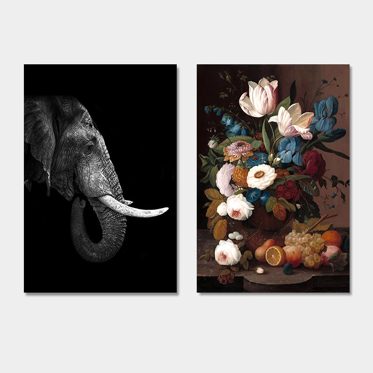 Set olifant & bloemen
