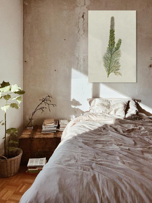 groene blaadjes stengel slaapkamer