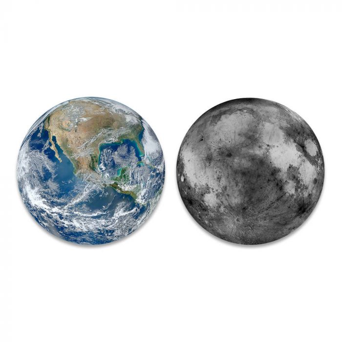 maan aarde ronde schilderijen