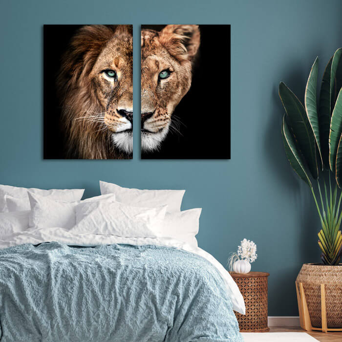 slaapkamer posters en schilderijen met leeuwen