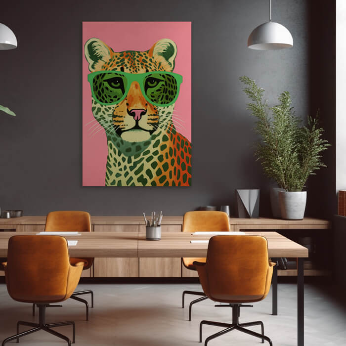 dieren illustratie schilderij in een kantoor aan de muur